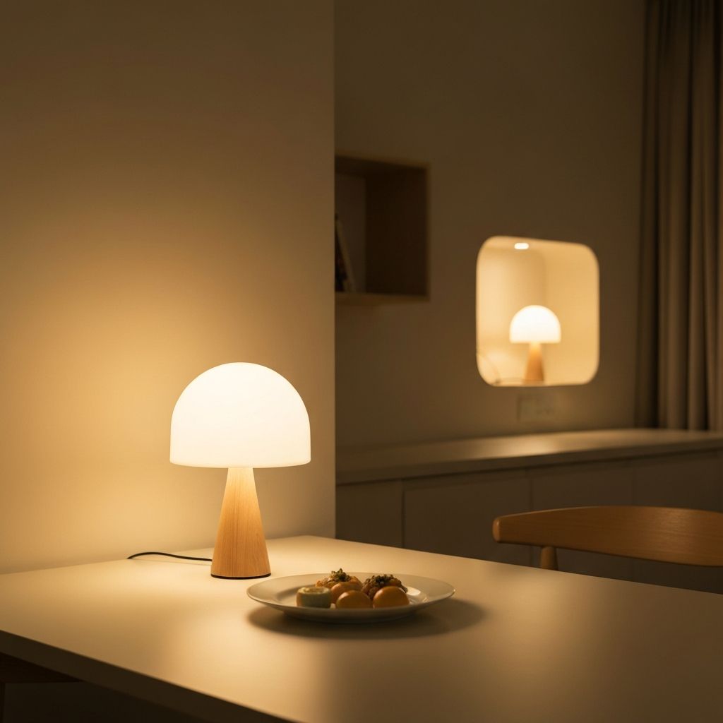 Лак вечерни оброк са топлом лампом и мирном атмосфером